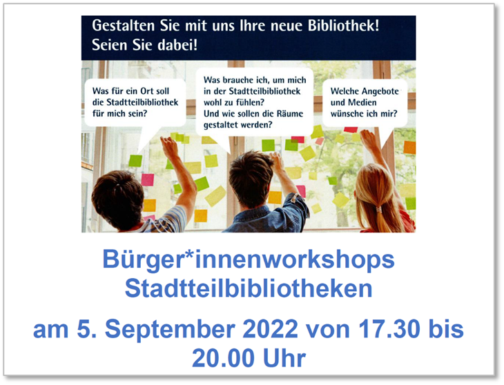 Einladung der Stadtbibliothek Essen zu einem Bürger:innen-Workshop