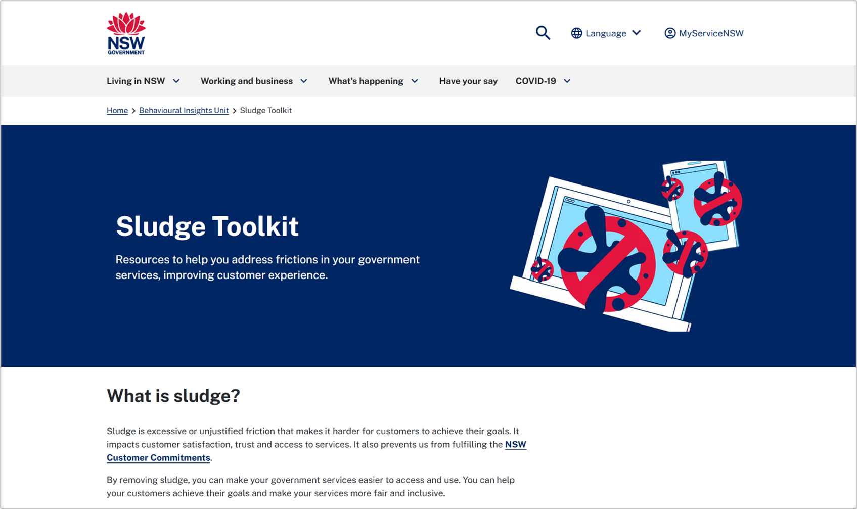 Screenshot der Sludge Toolkit Website