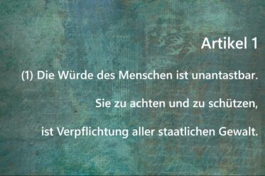 Das Bild zeigt den Text von Artikel 1 des Grundgesetzes