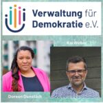 Bild mit Logo Verwaltung für Demokratie e.V. und Doreen Denstädt und Kai Weber