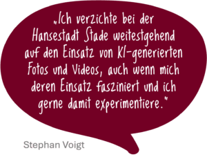 Sprechblase mit Zitat aus dem Text