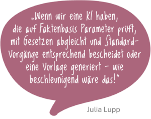 Sprechblase mit Zitat aus dem Text