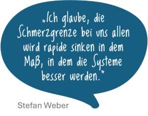 Sprechblase mit Zitat aus dem Text